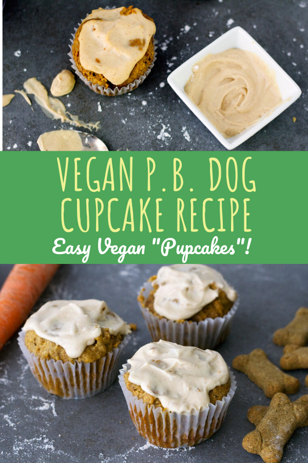 Pinterest image for vegan peanut butter and carrot pupcake cupcake recipe