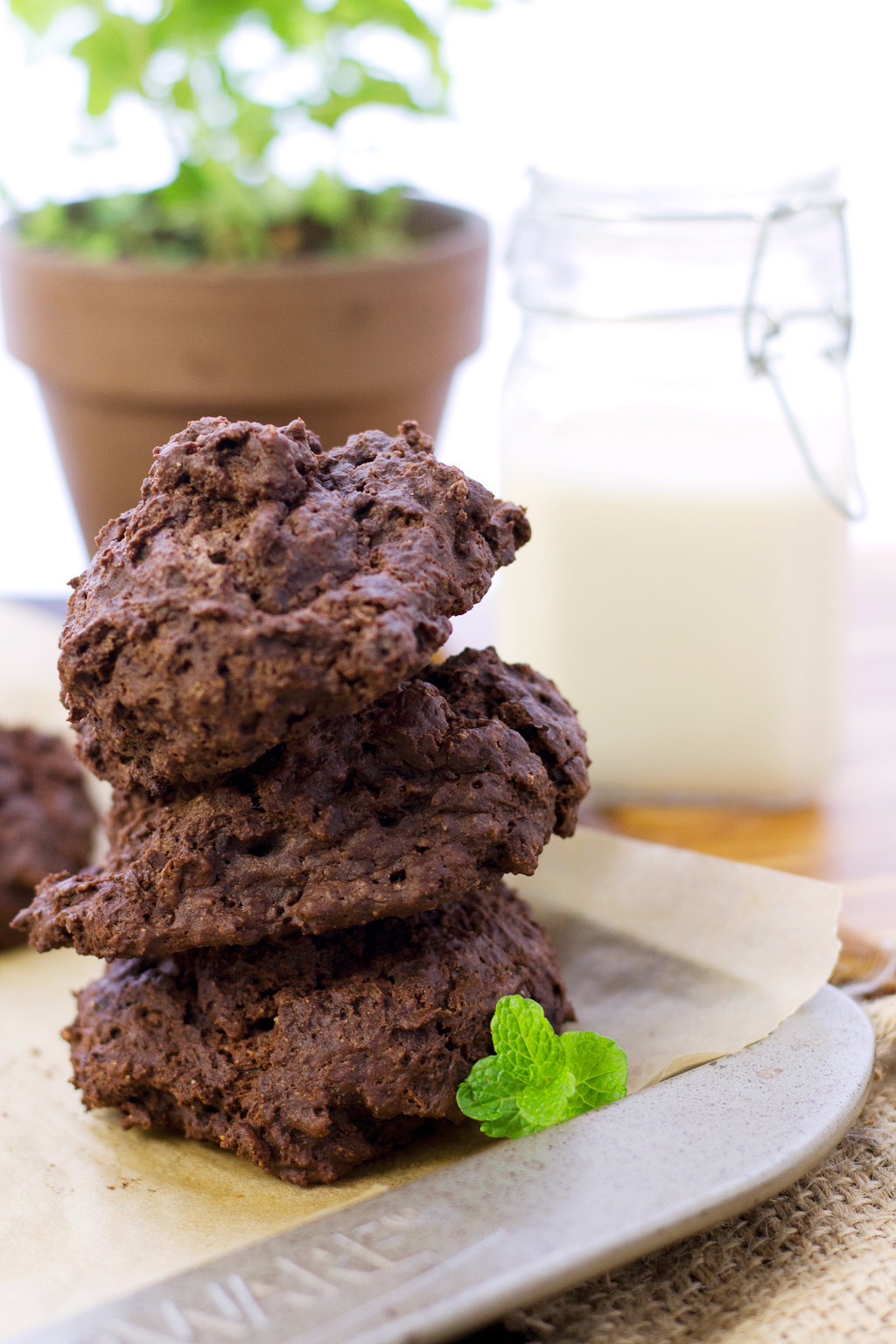 Stacked vegan chocolate mint scones