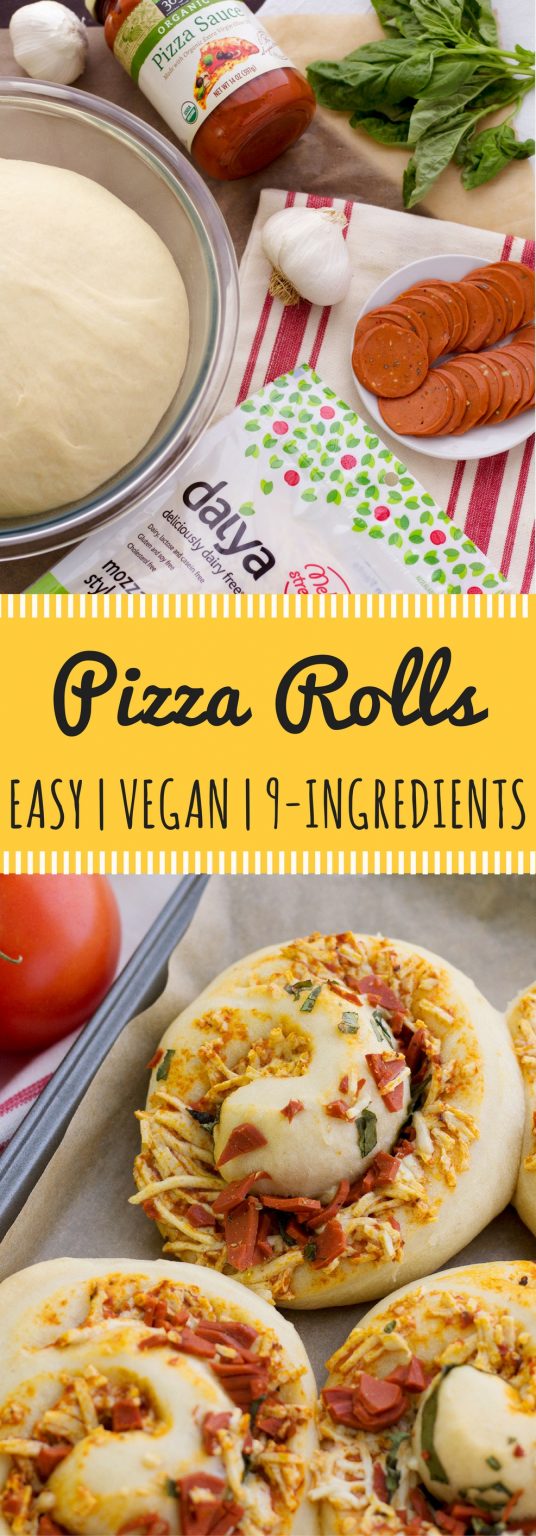 Imagine hot, crispy cinnamon rolls fresh out of the oven.. but instead of cinnamon-sugar it's pizza! These vegan pizza rolls are the epitome of a vegan party food. No plates, utensils, or cleanup afterwards because these babes are handheld! 9 ingredients plus some time and you'll have the best finger-food imaginable!