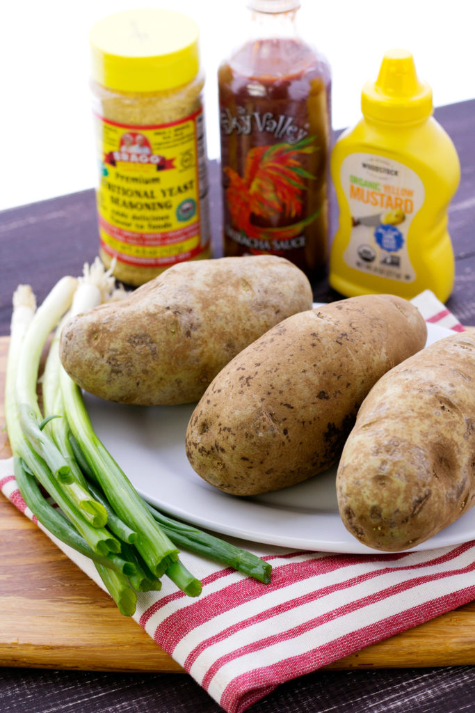 ingredients for easy vegan stuffed potato skins