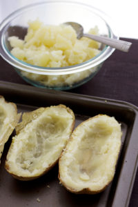 scooped potatoes
