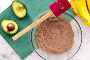 dry ingredients for vegan avocado brownies