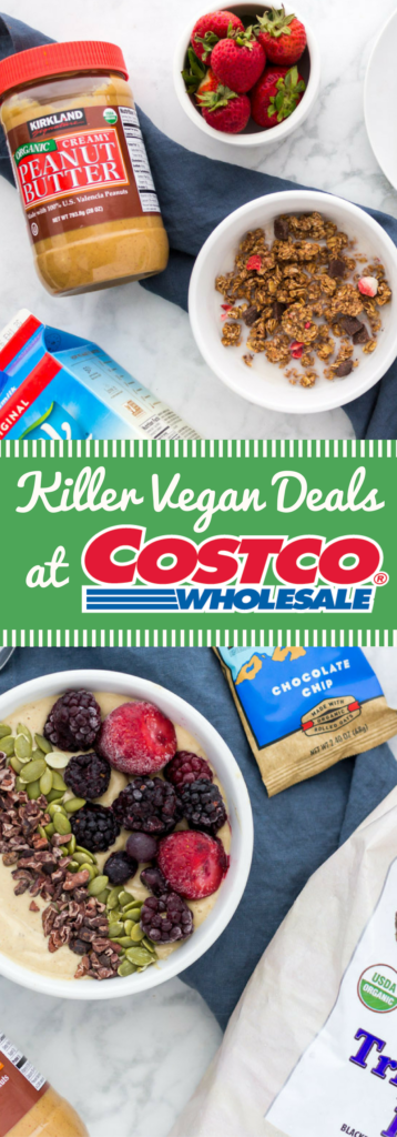 Killer Vegan Deals at Costco Wholesale! Includes a price comparison of organic peanut butter, frozen berries for smoothies, granola, protein bars, strawberries, and more! Save money (and your sanity) by buying in bulk.