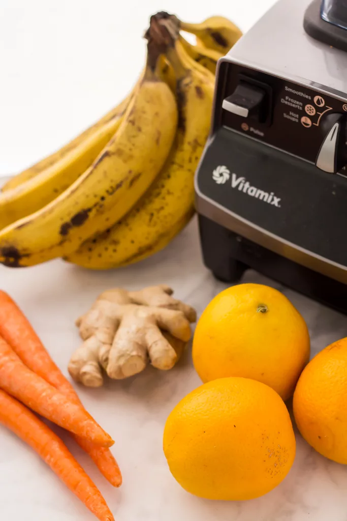 Vegan orange ginger smoothie recipe with carrots