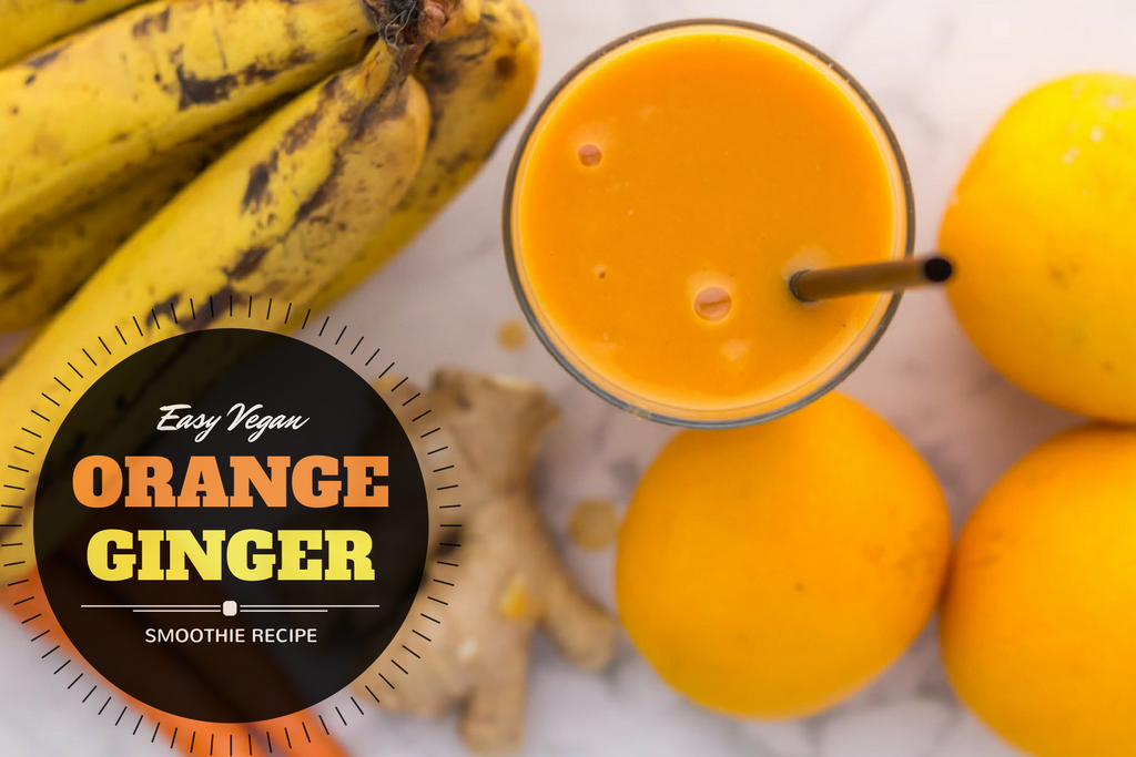 Vegan orange ginger smoothie recipe with carrots