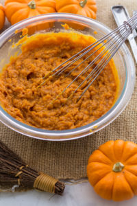 vegan pumpkin bars wet ingredients mixed
