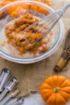 pumpkin bars wet ingredients whisking