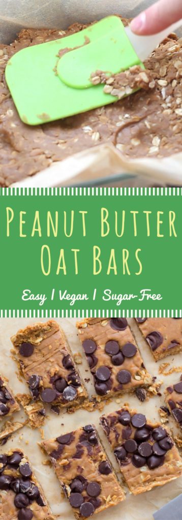 Easy vegan peanut butter oat bar recipe. No-bake, delicious, and refined sugar free! Perfect for breakfast, or even a midnight snack ;)