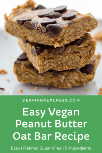 Easy Vegan Peanut Butter Oat Bar Recipe (No-Bake!) - Serving Realness