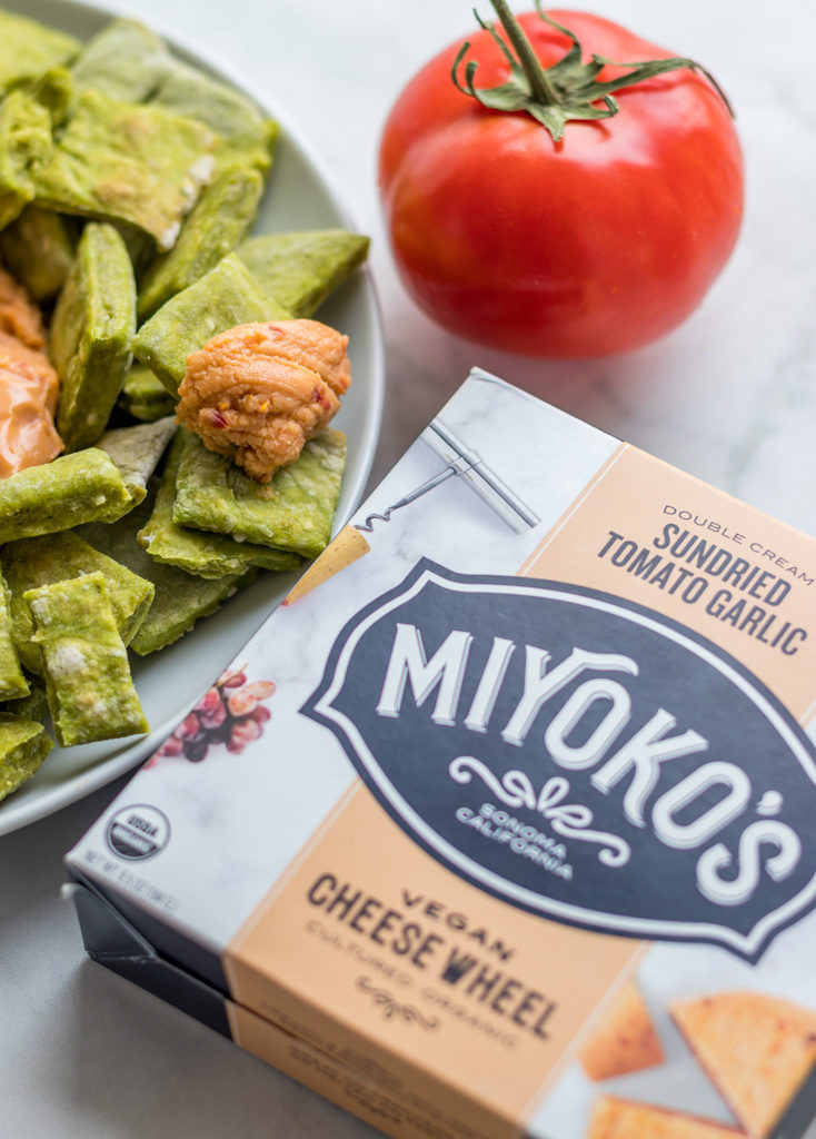 Easy vegan spinach & sesame crackers with miyoko's vegan cheese