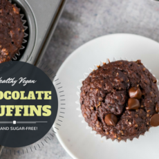Healthy vegan chocolate banana muffins. These babes are oil and refined sugar-free! Perfect as a breakfast or even dessert.
