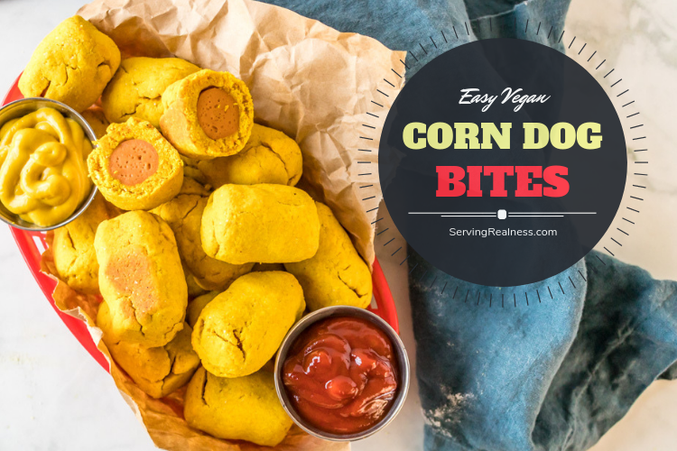 Easiest vegan corn dog bites recipe