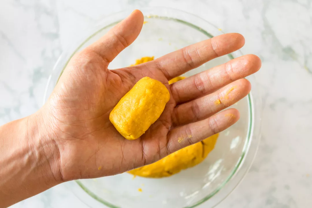 Easiest vegan corn dog recipe: holding the most perfect bite