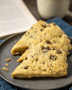 Finished vegan chocolate chip scones for breakfast