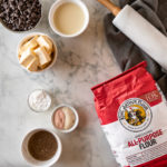 Ingredients for vegan chocolate chip scone recipe