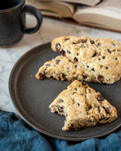 Finished vegan chocolate chip scones for breakfast
