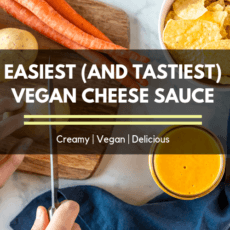 Easiest and tastiest vegan cheese sauce recipe ever! This one is made with potatoes and carrots in a blender , so simple!