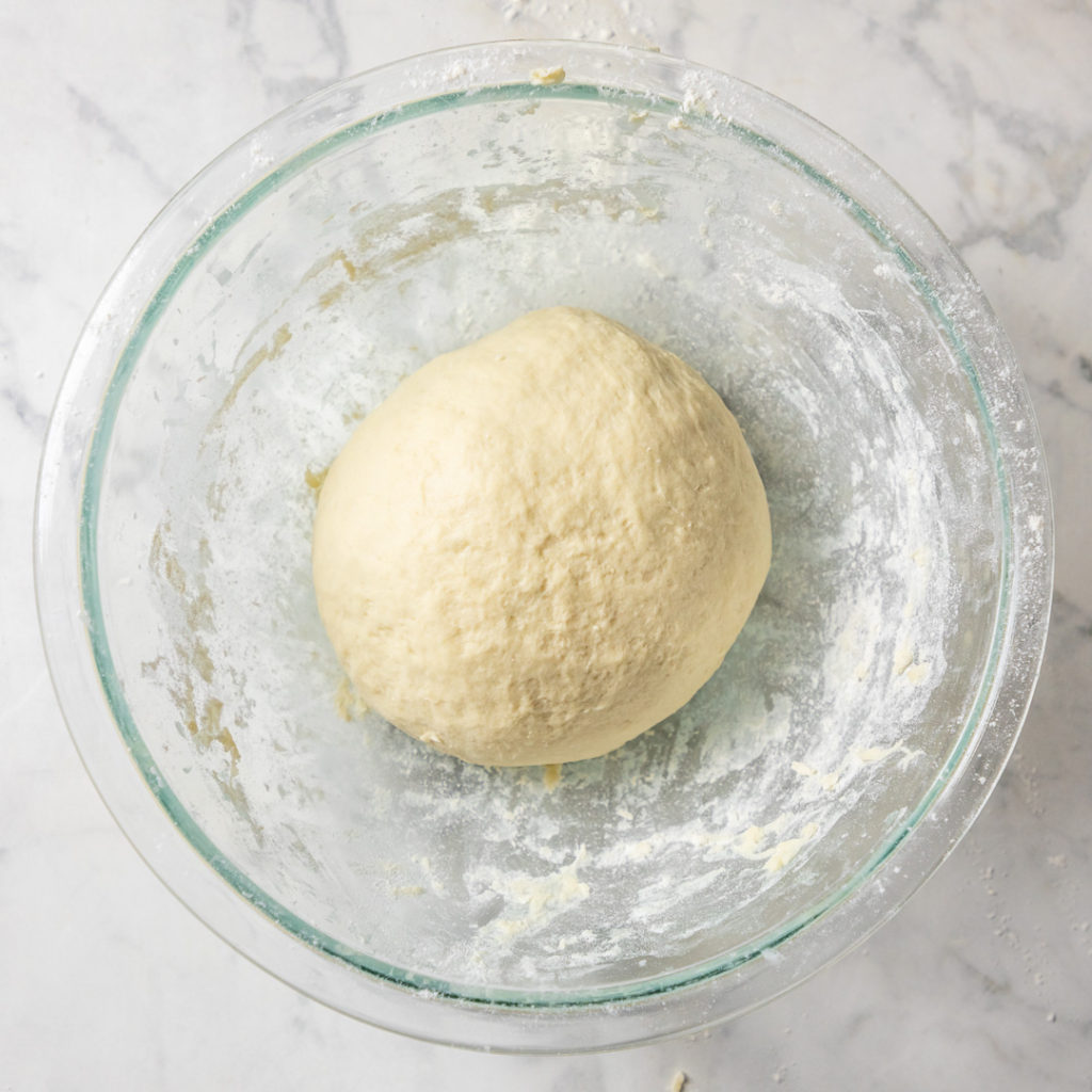 Pretzel dough ready to rise