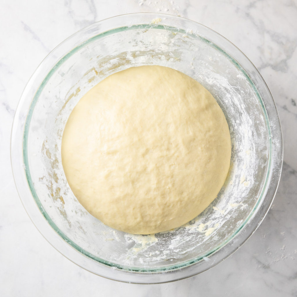 Pretzel dough after rising