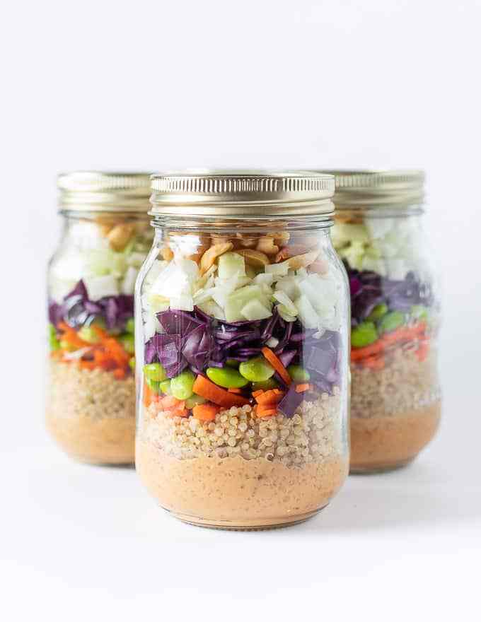 Peanut crunch salad... Just one of the 30+ high-protein vegan recipes!