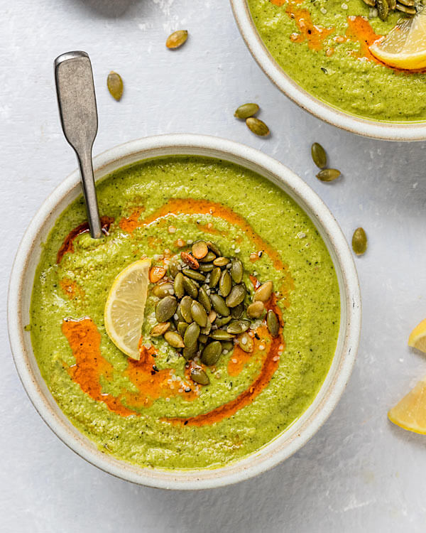 creamy broccoli soup included in this vegan vitamix recipe roundup