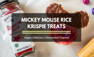 Mickey Mouse Rice Krispie Treats; vegan, delicious, disneyland-inspired, and made with dandies vegan marshmallows!