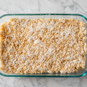 Rice krispie mound after smoothing out