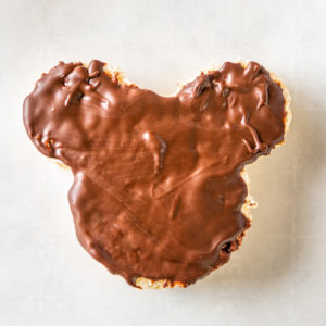 Mickey mouse vegan rice krispie treat with chocolate