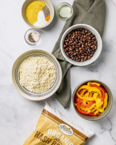 Vegan hash brown-crusted frittata ingredients