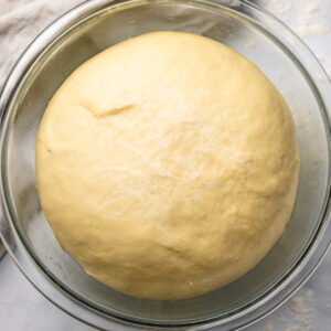 Doughnut dough post-rise