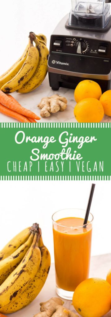 Vegan orange ginger smoothie recipe with carrots